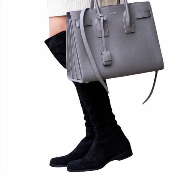 Stuart Weitzman 5050 Black Suede Iconic Over The Knee Stretch Boots NEW Size 6 - Picture 6 of 15